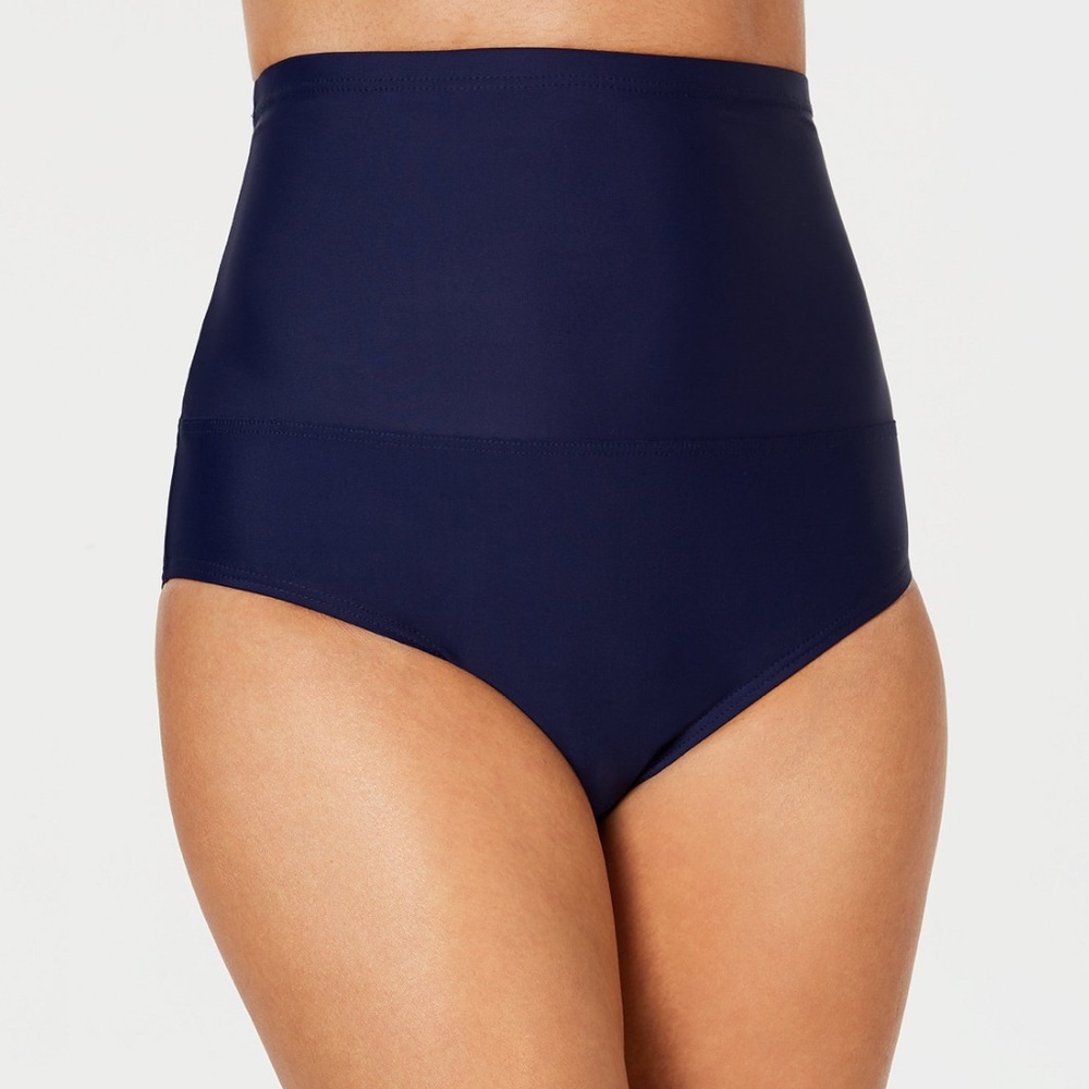 Navy Island Escape high waist control top swim bottoms